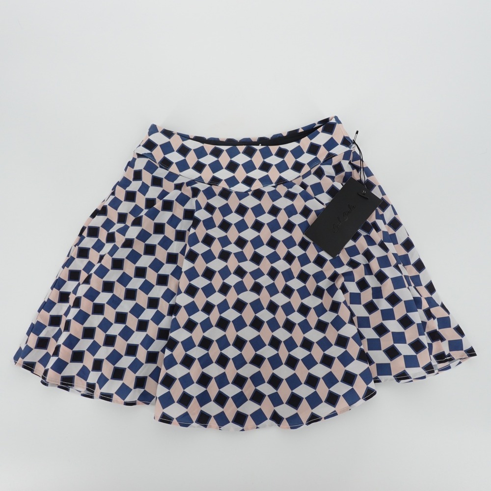 Bad Birdie Women Core Executive Skort Checkmate Geometric Golf Skirt Blue XS NEW